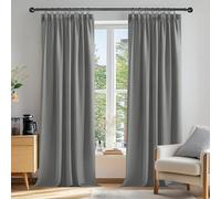 Deconovo Cortinas Dormitorio Salon Térmicas Aislantes Frio y Calor Decoración para Habitacion Moderna,140x245 cm Gris Claro 2 Piezas