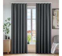 Deconovo Cortinas Habitacion Térmicas Aislantes Frio y Calor para Dormitorio Matrimonio Salón Hotel Casa Exterior con Fruncido 2 Piezas 140x138cm Gris Oscuro