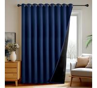 Deconovo Cortinas Opacas 100% Bloqueo de Luz - Cortinas de Salón con Anillas y Aislamiento Térmico - Cortinas de Protección Acústica y contra el Calor, 300×260 CM, Marina de Guerra, 1 Paneles