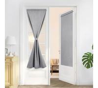 Deconovo Cortinas Opacas 100% Térmicas Aislantes Frío y Calor Efecto Lino - Juego de 2 Paneles con Bolsillo para Varilla, 70x120 cm, Gris, para Cocina, Baño, Dormitorio y Oficina