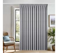 Deconovo Cortinas Opacas 100% Térmicas Efecto Lino con Cinta Fruncidora, Juego de 1 Paneles 300x220 cm, Gris - Aislantes Frío y Calor para Salón y Dormitorio