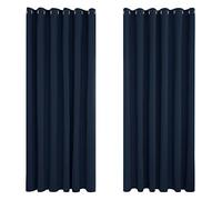 Deconovo Cortinas Opacas 2 Piezas para Dormitorio Salón Modernas, Aislantes Térmicas y Reducción de Ruido, EcolóGicas Certificadas,229 x 229 cm - Azul Marino