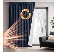 Deconovo Cortinas Opacas Blackout con Volantes, Cortinas Gruesas para Salón, Térmicas Aislantes, para Puertas, Divisorias de Habitación, 140×245 CM, Marina de Guerra, 1 Paneles