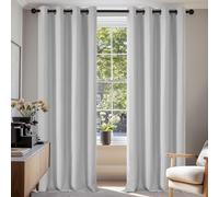 Deconovo Cortinas Opacas Cortinas Ignífugas con Ojales para Dormitorio Estudio, 140×175 CM, Azul Marino, 2 Piezas