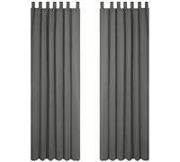 Deconovo Cortinas Opacas de Salon con Aislamiento Térmico para Sala de Estar Oficina Hotel Ventanas con Trabillas 2 Paneles 140 x 245 cm Gris Claro