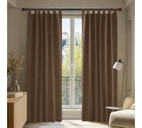 Deconovo Cortinas Opacas Dormitorio Modernas Salon Decór Ventana Aialantes Termicas para Habitacion Matrimonio con Trabillas 140 x 220 cm Marrón
