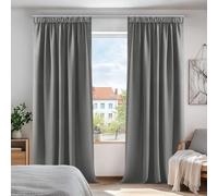 Deconovo Cortinas Opacas para Dormitorio Salon para Ganchos o Pase por la Barra, Cortinas Térmicas Aislantes Frio y Calor 2 Piezas, 132x214 cm, Gris Claro