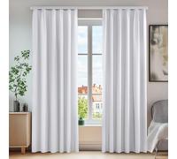 Deconovo Cortinas Opacas Salon Modernas, 2 Piezas, 140x245 cm | Curtains Térmicas Aislantes Frío y Calor para Dormitorio y Habitación, con Cinta Fruncida, OEKO-TEX, Gris Perla