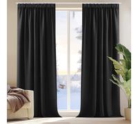 Deconovo Cortinas Opacas Térmicas, 2 Piezas, 140x220 cm, Negro