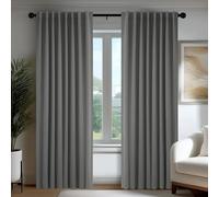 Deconovo Cortinas Opacas Térmicas Aislantes del Frío y del Calor para Ventanas, Cortinas para Salón y Dormitorio, 3 Modos de Montaje, 140 x 290 cm, Gris Claro, 2 Paneles