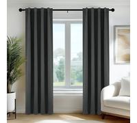 Deconovo Cortinas Opacas Térmicas Aislantes del Frío y del Calor para Ventanas, Cortinas para Salón y Dormitorio, 3 Modos de Montaje, 55 x 240 cm, Gris Oscuro, 2 Paneles