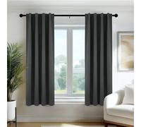 Deconovo Cortinas Opacas Térmicas Aislantes del Frío y del Calor para Ventanas, Cortinas para Salón y Dormitorio, 3 Modos de Montaje, 55 x 150 cm, Gris Oscuro, 2 Paneles