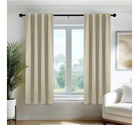 Deconovo Cortinas Opacas Térmicas Aislantes del Frío y del Calor para Ventanas, Cortinas para Salón y Dormitorio, 3 Modos de Montaje, 55 x 150 cm, Beige Claro, 2 Paneles