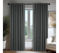 Deconovo Cortinas Opacas Térmicas Aislantes del Frío y del Calor para Ventanas, Cortinas para Salón y Dormitorio, 3 Modos de Montaje, 140 x 180 cm, Gris Oscuro, 2 Paneles