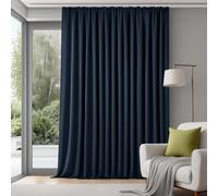 Deconovo Cortinas Opacas Térmicas con Cinta de Lápiz Cortinas Modernas Aislantes para Dormitorio y Sala de Estar, 300×245 CM, Marina de Guerra, 1 Paneles