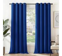 Deconovo Cortinas Opacas Térmicas para Dormitorio y Salón, 2 Piezas | 135x240 cm, Azul Real, con Ojales, Aislantes de Frío y Calor, Reducción de Luz y Mayor Privacidad