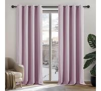 Deconovo Cortinas Opacas Térmicas para Dormitorio y Salón, 2 Piezas | 135x240 cm, Rosa Claro, con Ojales, Aislantes de Frío y Calor, Reducción de Luz y Mayor Privacidad