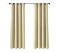 Deconovo Cortinas Opacas Térmicas para Dormitorio y Salón, 2 Piezas | 140x175 cm, Beige Oscuro, con Ojales, Aislantes de Frío y Calor, Reducción de Luz y Mayor Privacidad