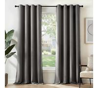 Deconovo Cortinas Opacas Térmicas para Dormitorio y Salón, 2 Piezas | 140x220 cm, Gris Claro, con Ojales, Aislantes de Frío y Calor, Reducción de Luz y Mayor Privacidad