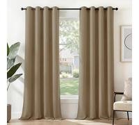Deconovo Cortinas Opacas Térmicas para Dormitorio y Salón, 2 Piezas | 140x290 cm, Caqui, con Ojales, Aislantes de Frío y Calor, Reducción de Luz y Mayor Privacidad