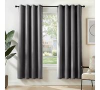 Deconovo Cortinas Opacas Térmicas para Dormitorio y Salón, 2 Piezas con Ojales, Aislamiento contra Frío y Calor y Reducción de Luz, Cortinas Modernas para Ventanas, Gris Claro, 140x175 cm
