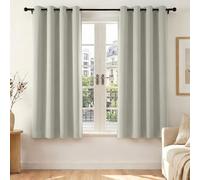 Deconovo Cortinas Opacas Térmicas para Salón y Dormitorio, Juego de 2 Cortinas Aislantes Frío y Calor con Ojales, Cortinas Oscurecedoras Modernas para Ventanas, 140x160 cm, Blanco Crema