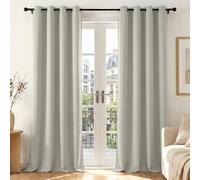 Deconovo Cortinas Opacas Térmicas para Salón y Dormitorio, Juego de 2 Cortinas Aislantes Frío y Calor con Ojales, Cortinas Oscurecedoras Modernas para Ventanas, 140x210 cm, Blanco Crema