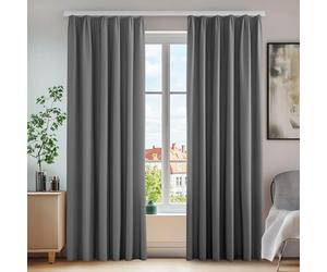 Deconovo Cortinas Salon Modernas Aislantes Térmicas Funcional Estilo Elegante con Doradillas 2 Piezas 140x220cm Gris Claro
