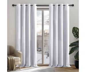 Deconovo Cortinas Salon Modernas Aislantes Térmicas Habitacion Opacas Estilo Moderno Elegante con Ojales 140 x 200 cm Gris Perla