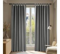 Deconovo Cortinas Termicas Aislantes Dormitorio Moderno Decoración para Ventanas Habitacion Moderna con Trabillas 2 Paneles 140 x 175 cm Gris Claro