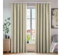 Deconovo Cortinas Termicas Aislantes Dormitorio Ventanas para Habitacion Moderna Fruncidas 2 Piezas 140x290cm Beige Oscuro