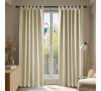 Deconovo - Juego de 2 Cortinas Opacas aislantes acústicas, cálidas con Patas para Dormitorio, Adulto, decoración de 140 x 260 cm, Color Beige Oscuro