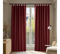 Deconovo - Juego de 2 Cortinas para Dormitorio y Adulto con Aislamiento térmico antifrío, 140 x 290 cm, Color Rojo