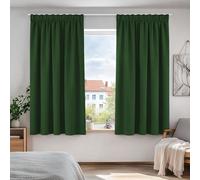 Deconovo Juego de 2 Cortinas térmicas antifrías, 117 x 138 cm (Ancho x Largo) para Dormitorio, Cocina, Sala de Estar, diseño Moderno, galón Fruncido, no?l Verde Abeto