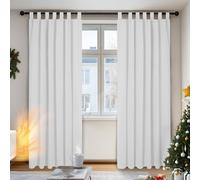 Deconovo - Juego de 2 Cortinas térmicas antifrías con Patas para salón, diseño de 140 x 220 cm, Color Gris Perla, Ventana, Dormitorio