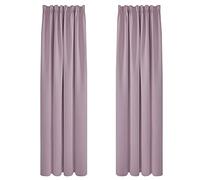 Deconovo - Juego de 2 Cortinas térmicas antifrías y telefónicas, Cortinas para Ventanas, Dormitorio, Cocina, Cortas, Sala, galón, Fruncido, Rosa PAL, 140 x 245 cm