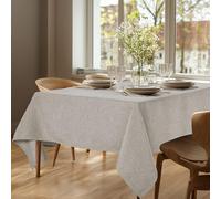 Deconovo Mantel de Mesa Rectangular Antimanchas - Efecto Lino Moderno, Lavable y Fácil de Limpiar, Ideal para Comedor, Cocina o Terraza - 140 x 240 cm, Lino