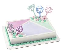 DecoPac 24778 CakeDecorating KIT-Pastel Geometric Cake and Cupcake Toppers for Birthdays and Parties, 5/PKG, Multiple