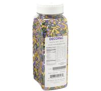 DECOPAC Mardi Gras Deluxe Fusion Mix Candy Sprinkles, 26 onzas, chispas comestibles en recipiente de mano, decoraciones de pastel de azúcar para pasteles de celebración, cupcakes, galletas, helados y