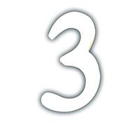 Décopatch AC343O - Un support en papier blanc mâché 1,5x7,3x12 cm, Petit chiffre 3