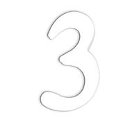 Décopatch AC343Opack - Un lot de 3 supports en papier blanc mâché 1,5x7,3x12 cm, Petit chiffre 3