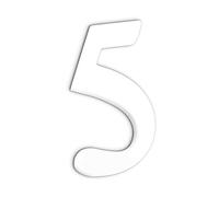 Décopatch AC345Opack - Un lot de 3 supports en papier blanc mâché 1,5x7x12 cm, Petit chiffre 5