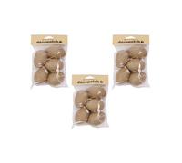 Décopatch AC384Opack - Un lot de 3 sachets de 5 œufs à suspendre en papier brun mâché 4x4x4 cm