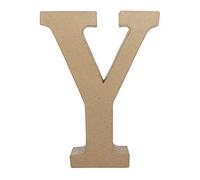 Décopatch AC418O - Un support en papier brun mâché 5x22x30 cm, Lettre fantaisie Y