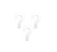 Décopatch AC727Cpack - Un Lot de 3 supports en papier blanc mâché 3x13,5x20,5 cm, Point d'interrogation ?