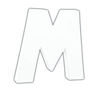 Décopatch AC742Cpack - Un Lot de 5 supports en papier blanc mâché 1,5x10,5x12 cm, Petite lettre M