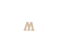 Décopatch AC864Cpack - Un Lot de 3 supports en papier brun mâché 23,7x2,5x20 cm, Lettre majuscule M