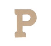 Décopatch AC867Cpack - Un Lot de 3 supports en papier brun mâché 15,3x2,5x20 cm, Lettre majuscule P
