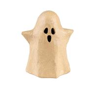 Décopatch AC914C - Un Petit bougeoir Fantome en papier mâché - Décoration Halloween à personnaliser, DIY - Dimensions 10,5 x 9 cm