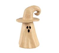 Décopatch AC915C - Un Petit bougeoir Fantome chapeau en papier mâché - Décoration Halloween à personnaliser enfants, DIY - Dimensions 15 x 9 cm